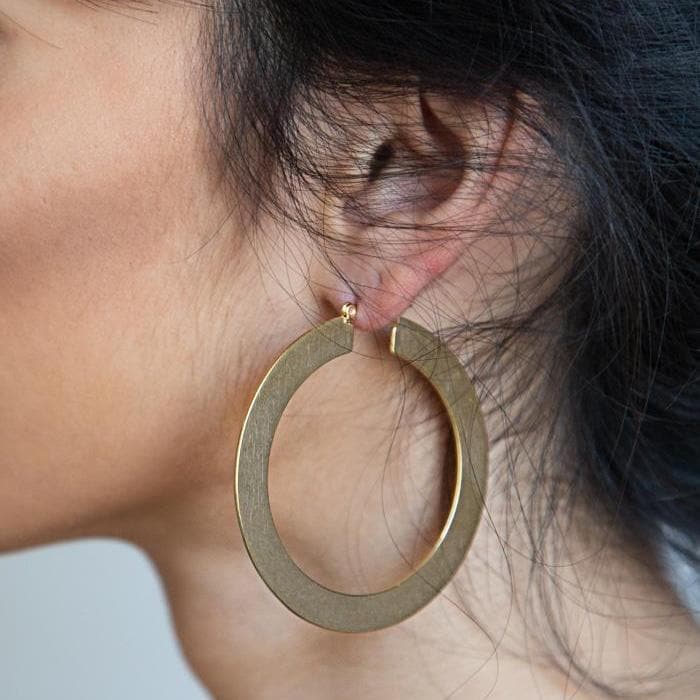 Matte Large Gold Hoop Earrings - Imperfect - Admiral Row
