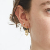 Moon & Star CZ Bar Huggie Earrings - Admiral Row