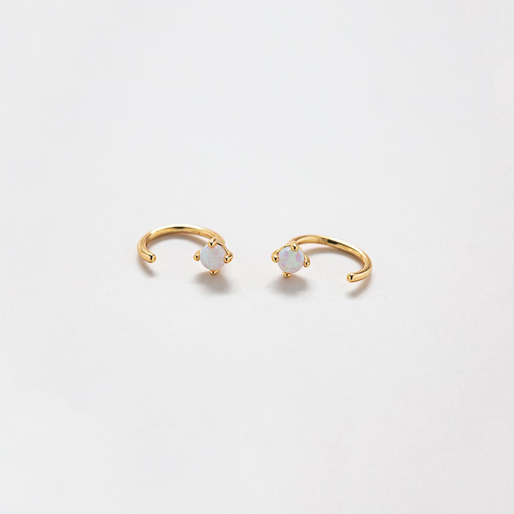 Opal Gold Open Hoop Earrings - Admiral Row