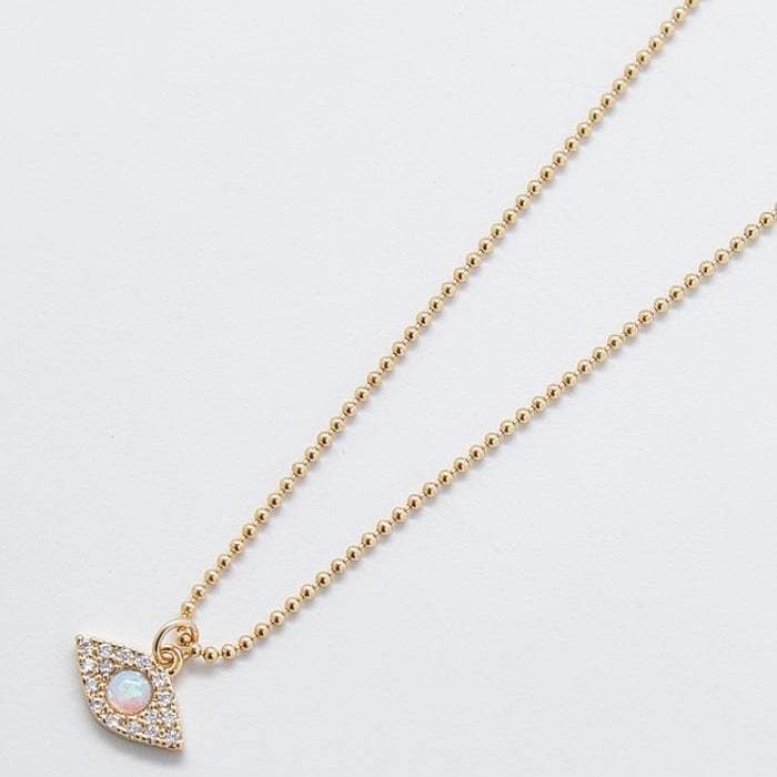 Opal Pave Gold Eye Necklace - Admiral Row