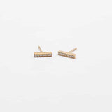 Pave Gold Bar Stud Earrings - Admiral Row