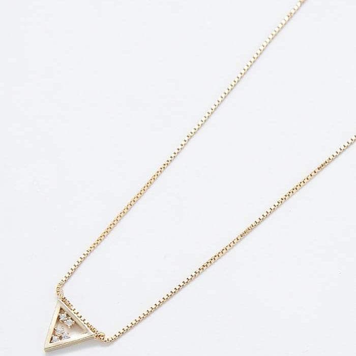 Pave Gold Triangle Necklace - Admiral Row