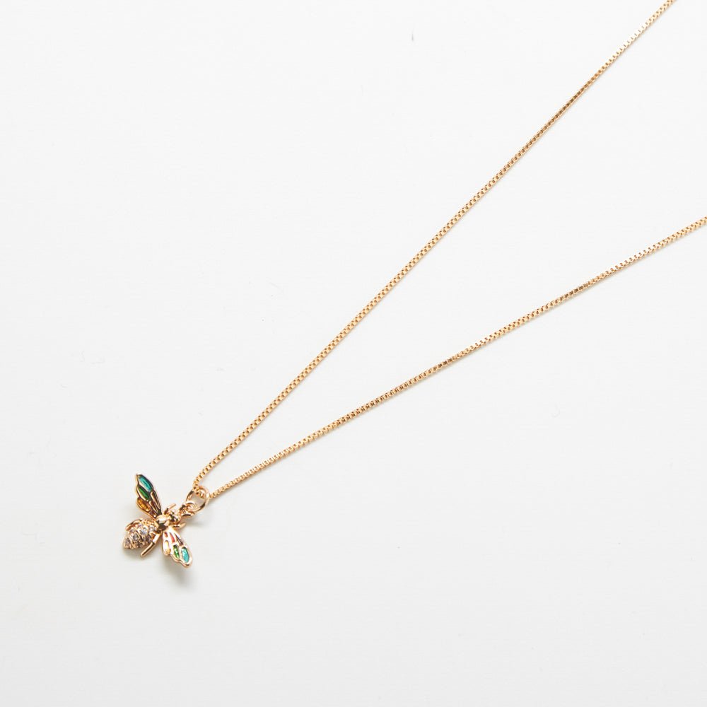 Pave Multicolor Bee Necklace - Admiral Row