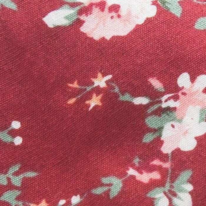 Red Floral Print Skinny Tie - Admiral Row