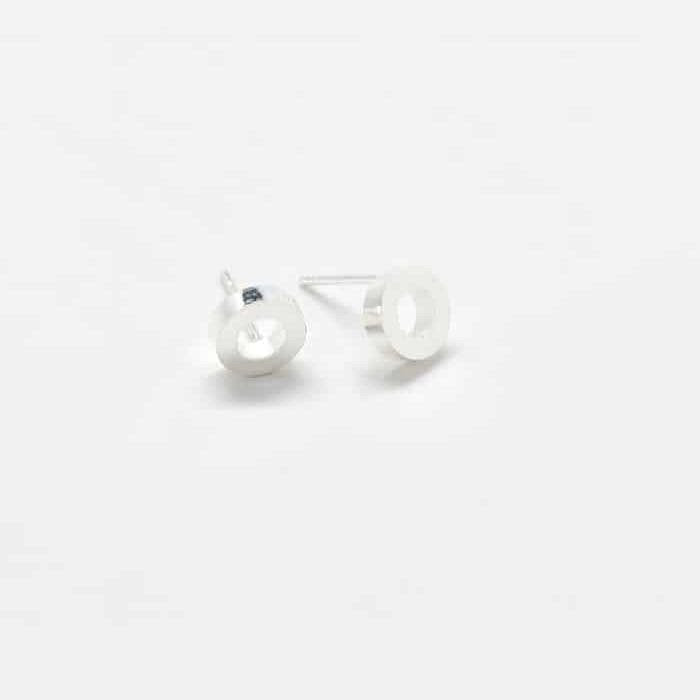 Silver Circle Outline Stud Earrings - Imperfect - Admiral Row
