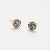Silver Druzy Stud Earrings - Imperfect - Admiral Row