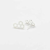 Silver Honeycomb Stud Earrings - Imperfect - Admiral Row