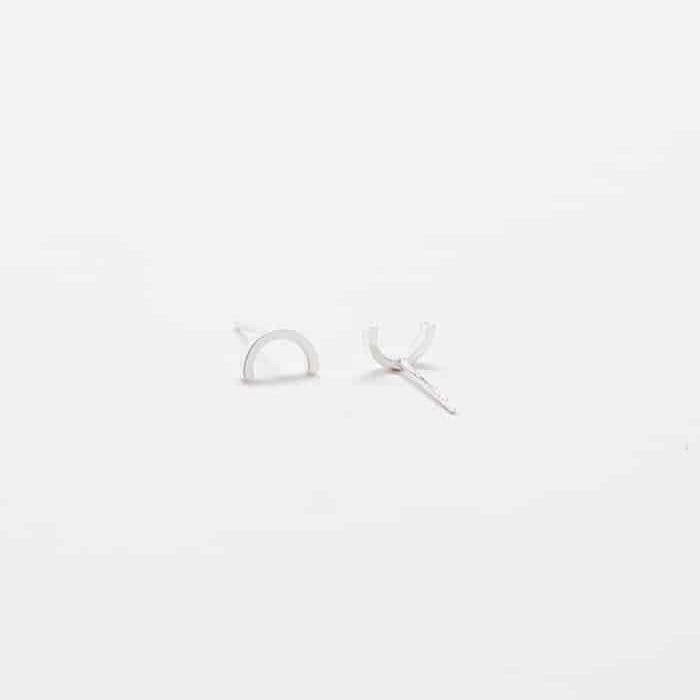 Silver Mini Arc Stud Earrings - Admiral Row