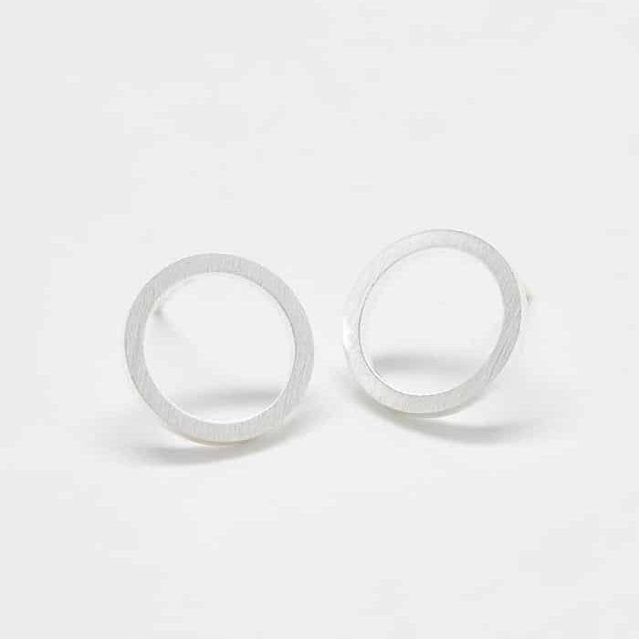 Silver Open Circle Stud Earrings - Imperfect - Admiral Row
