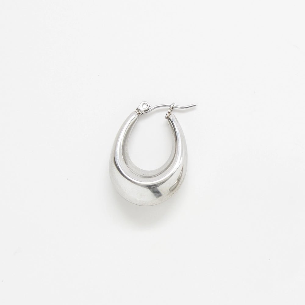 Silver Oval Hoop Earrings - Admiral Row