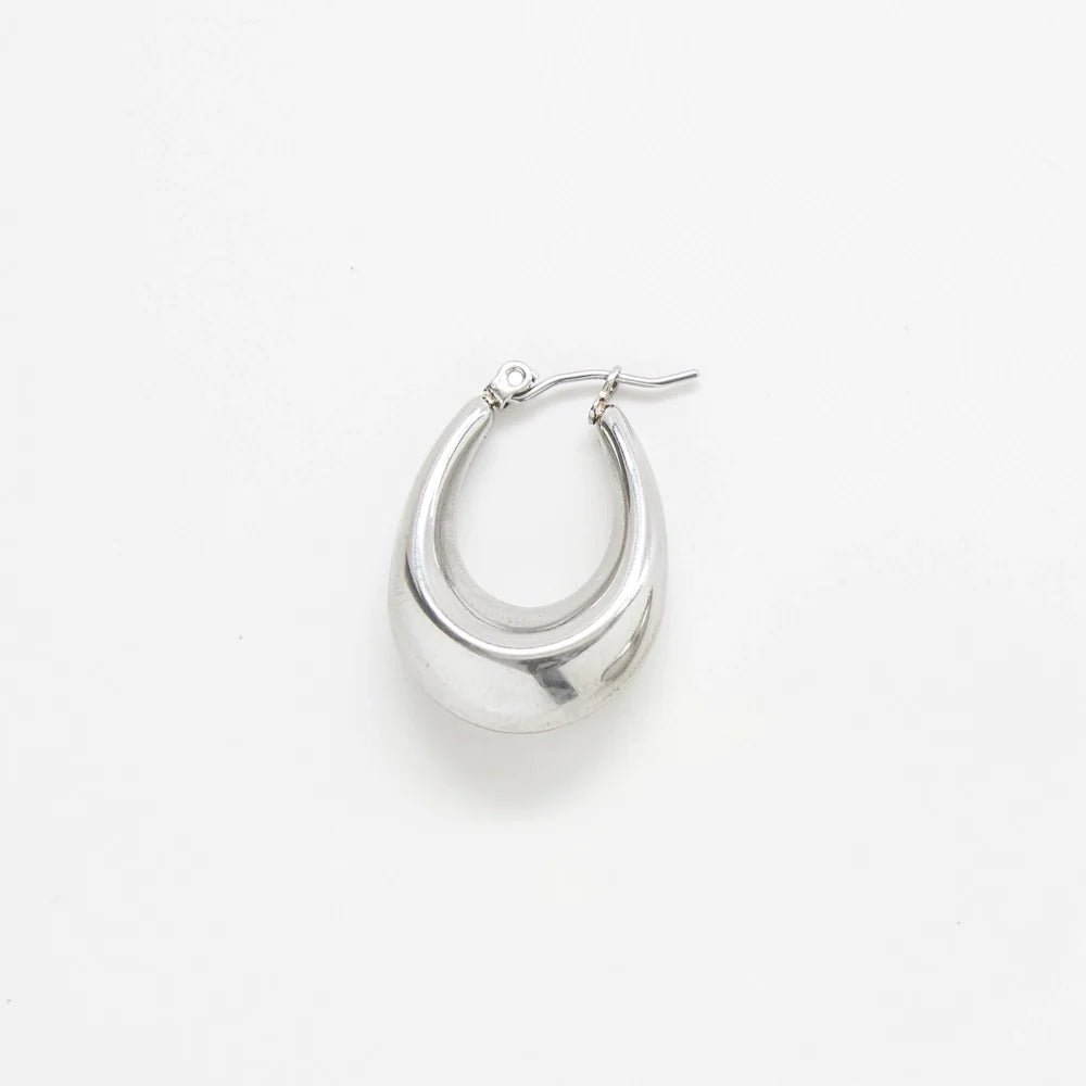 Silver Oval Hoop Earrings - Imperfect - Admiral Row