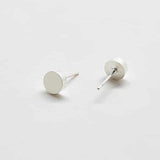Silver Round Flat Stud Earrings - Imperfect - Admiral Row