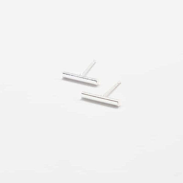 Silver Slim Bar Earrings - Admiral Row