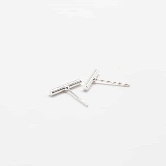 Silver Slim Bar Earrings - Imperfect - Admiral Row