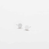 Silver Solid Hexagon Stud Earrings - Imperfect - Admiral Row