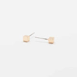 Tiny Gold Cube Square Earrings - Imperfect - Admiral Row