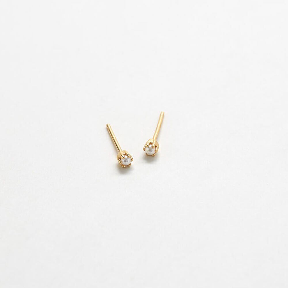 Tiny Pearl Gold Studs - Admiral Row