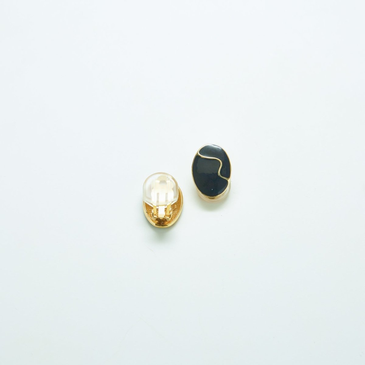 Vintage Black and Gold Minimalist Earrings - Admiral Row