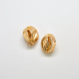 Vintage Gold Abstract Oval Earrings - Admiral Row