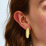 Vintage Gold and Off-White Hoop Earrings - Admiral Row