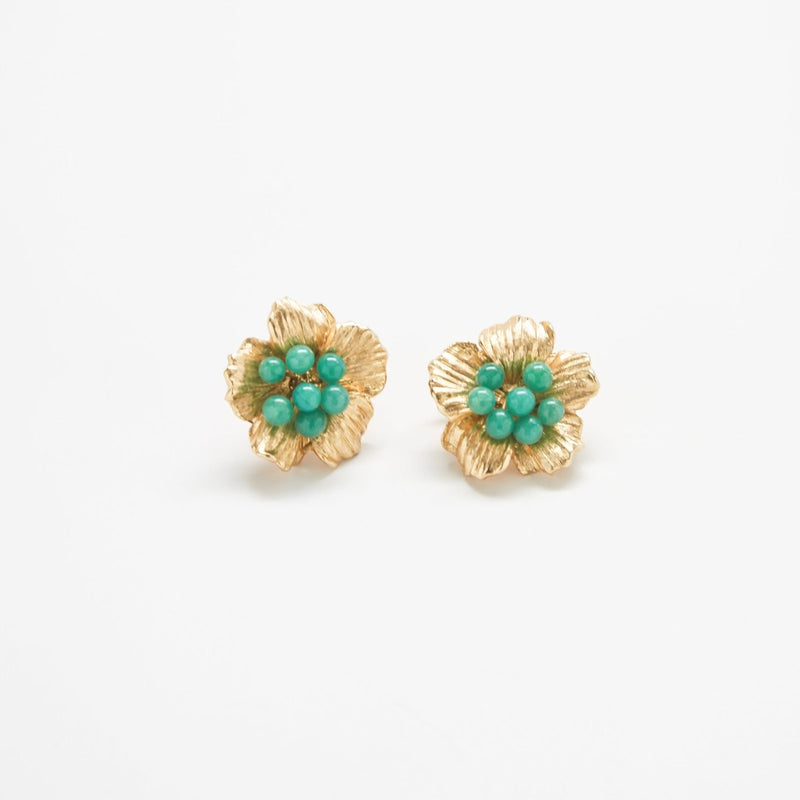 Vintage Gold Flower Clip-on Earring - Admiral Row
