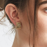 Vintage Gold Rectangle Earrings - Admiral Row