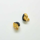Vintage Monet Black and Gold Swirl Earrings - Admiral Row