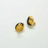 Vintage Monet Black and Gold Swirl Earrings - Admiral Row