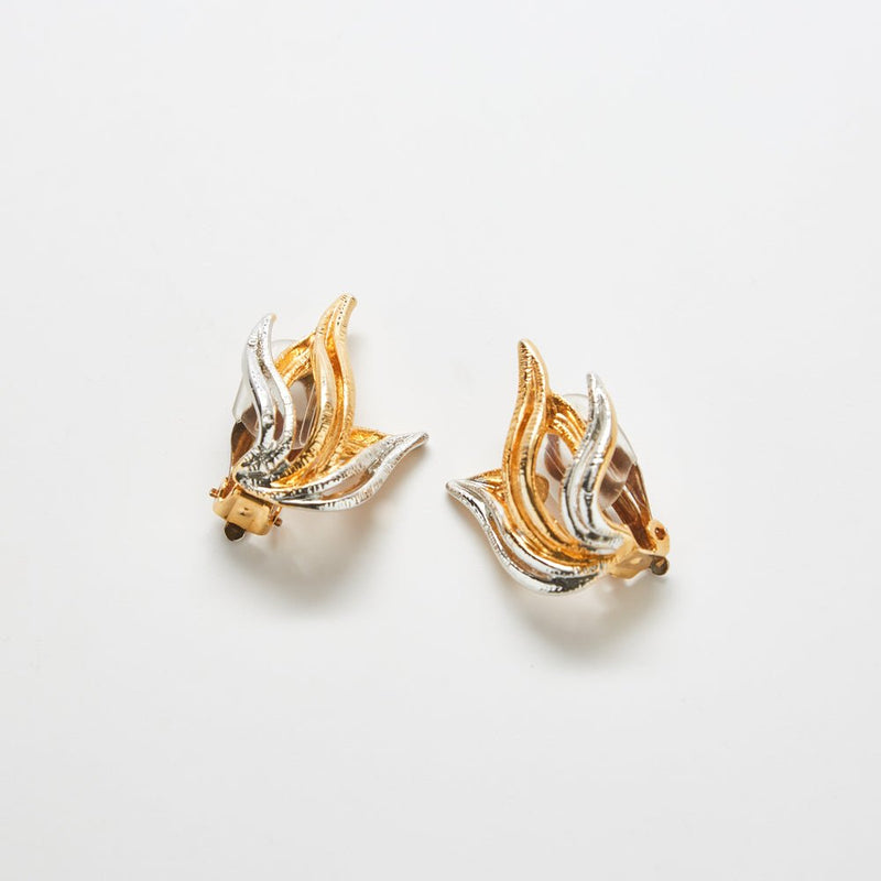 Vintage Silver & Gold Flame Earrings - Admiral Row