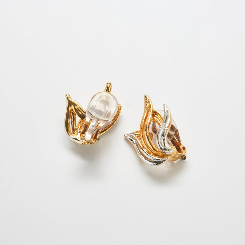 Vintage Silver & Gold Flame Earrings - Admiral Row