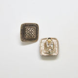 Vintage Silver Patterned Square Earrings - Admiral Row
