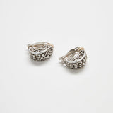 Vintage Silver Patterned Stud Earrings - Admiral Row