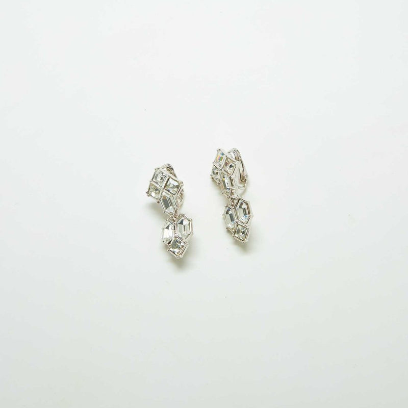 Vintage Swarovski Geometric Pavé Drop Earrings - Admiral Row