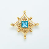 Vintage Teal and Gold Brooch - Admiral Row