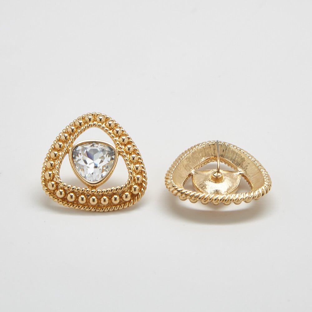 Vintage Triangle Swarovski Crystal Statement Earrings - Admiral Row