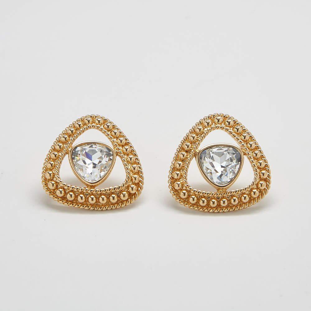 Vintage Triangle Swarovski Crystal Statement Earrings - Admiral Row