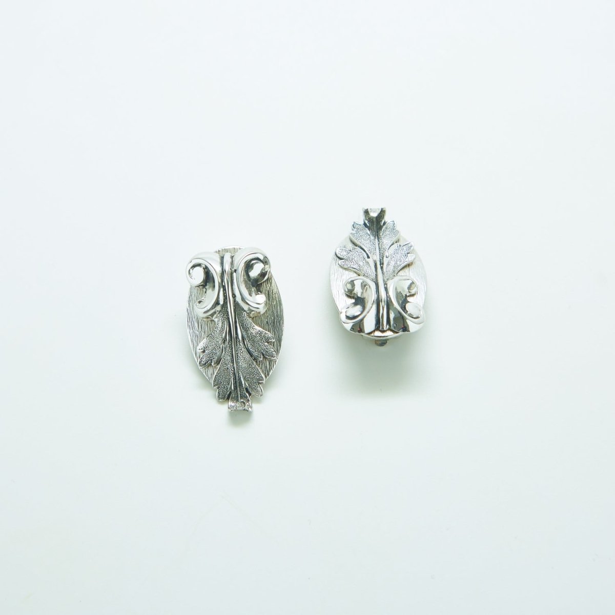 Vintage Whiting & Davis Silver Leaf Embellishment Earrings - Admiral Row