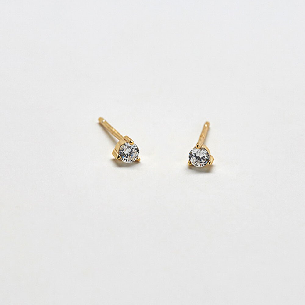 White CZ Round Stud Earrings - Admiral Row