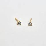 White CZ Round Stud Earrings - Admiral Row