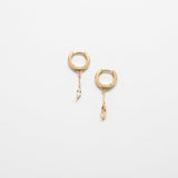 White CZ Short Chain Huggie Earrings - Imperfect - Admiral Row