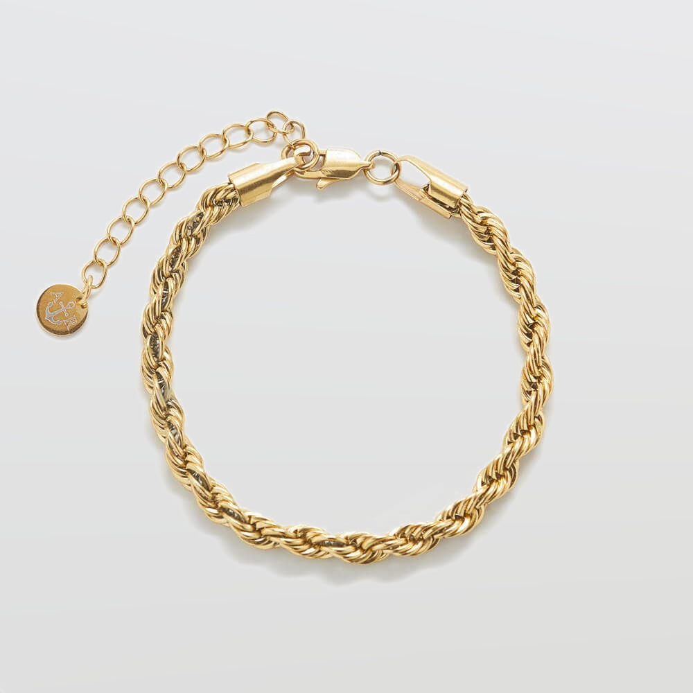 Gold Thick Rope Chain Bracelet - Admiral Row