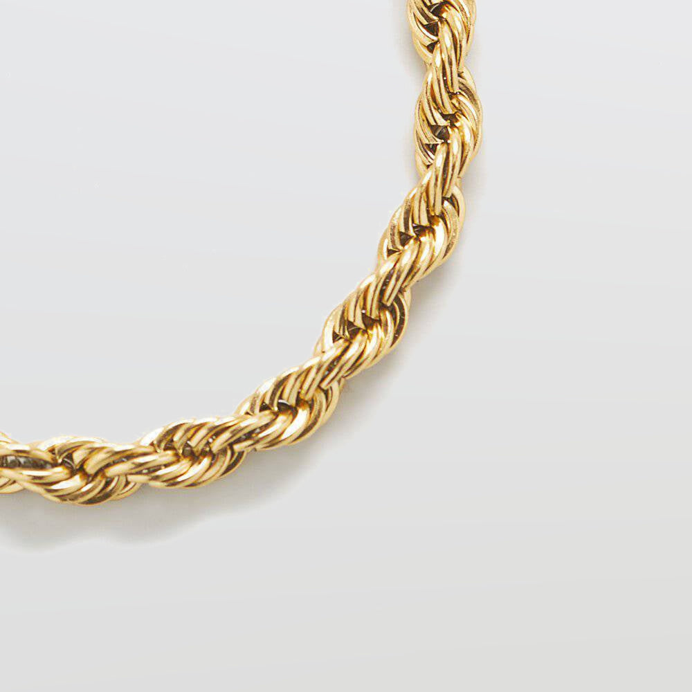 Gold Thick Rope Chain Bracelet - Admiral Row
