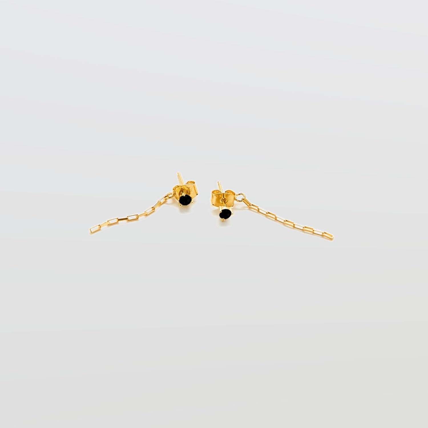 Black CZ Chain Jacket Earrings - Admiral Row