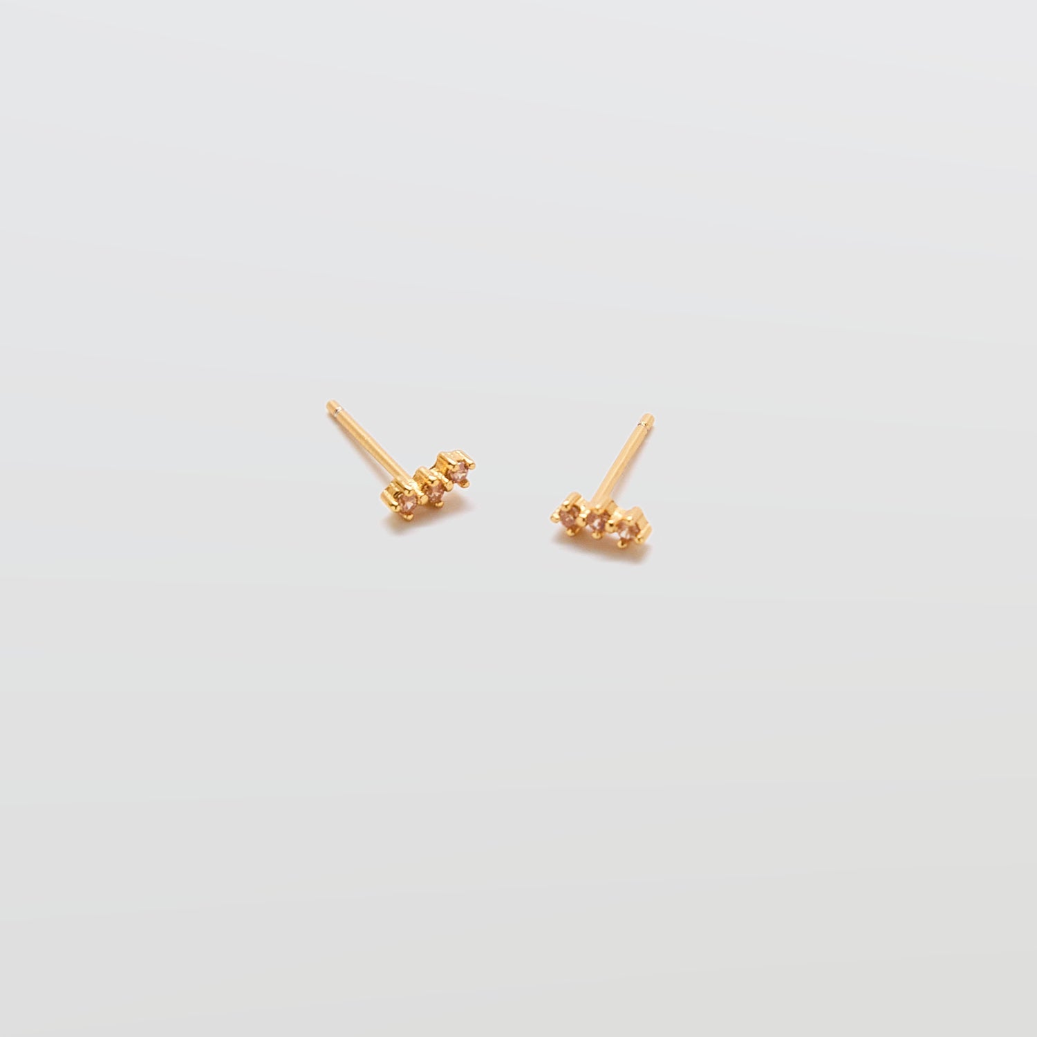 Champagne CZ Gold Bar Earrings - Admiral Row