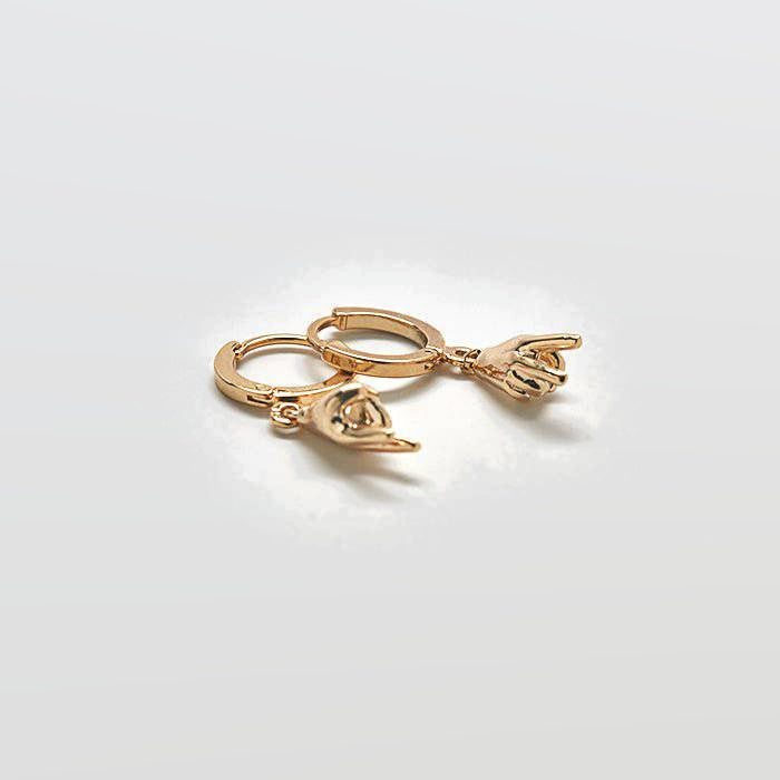 Gold Peace Huggie Earrings - Admiral Row