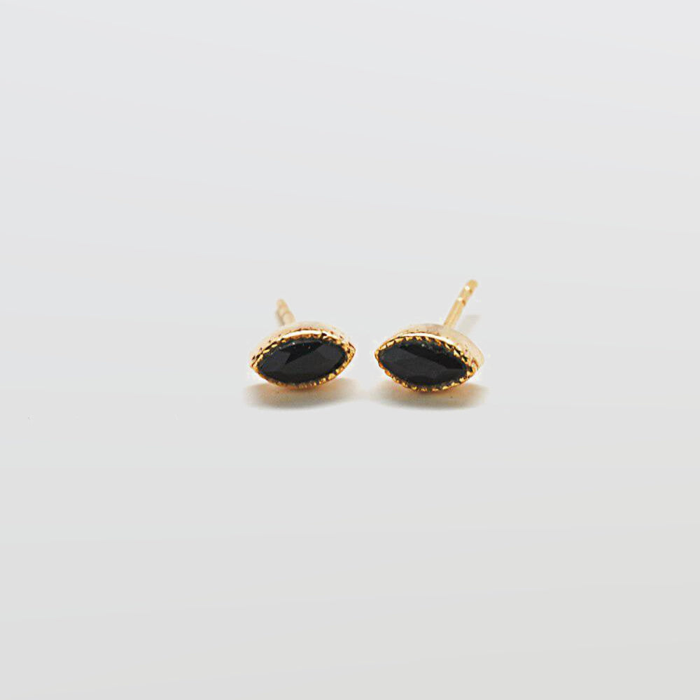 Onyx Teardrop Stud Earrings - Admiral Row