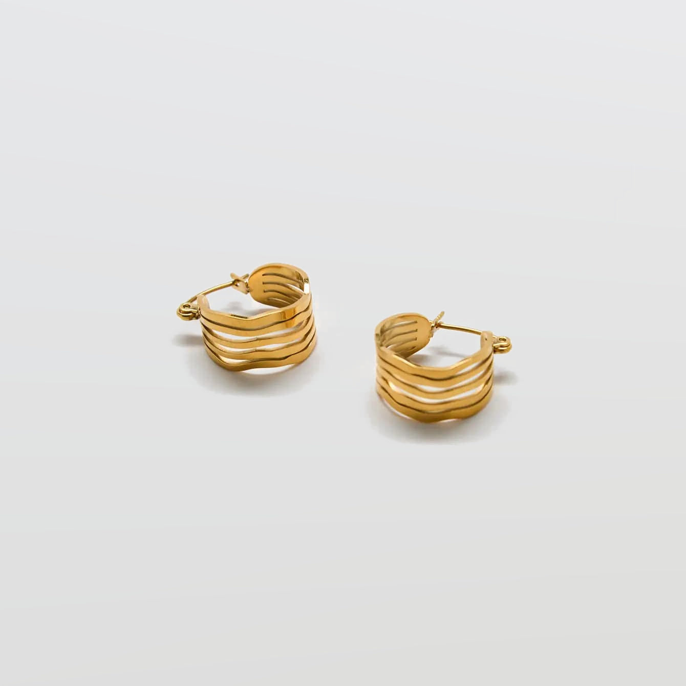 Gold Cut-Out Circle Hoop Earrings - Admiral Row