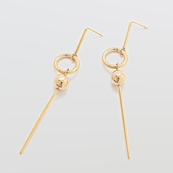 Gold Geometric Circle Drop Earrings - Admiral Row