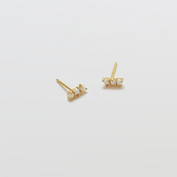 Gold Opal Bar Earrings - Admiral Row