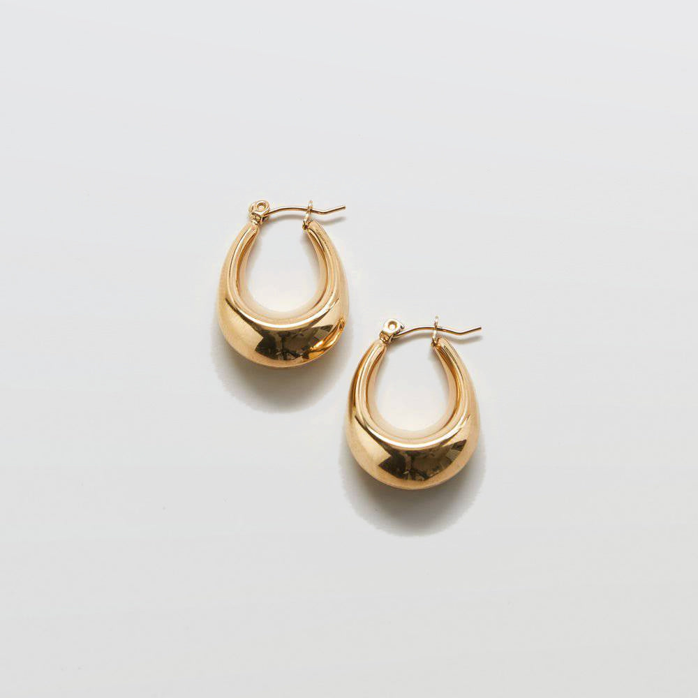 Gold Oval Hoop Earrings - Admiral Row